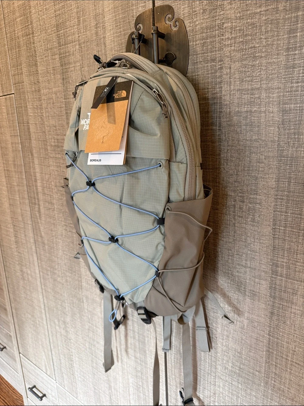 The North Face Women’s Borealis Backpack - Sage Green with Brown Accents